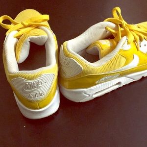 Yellow Nike Air Max sneakers